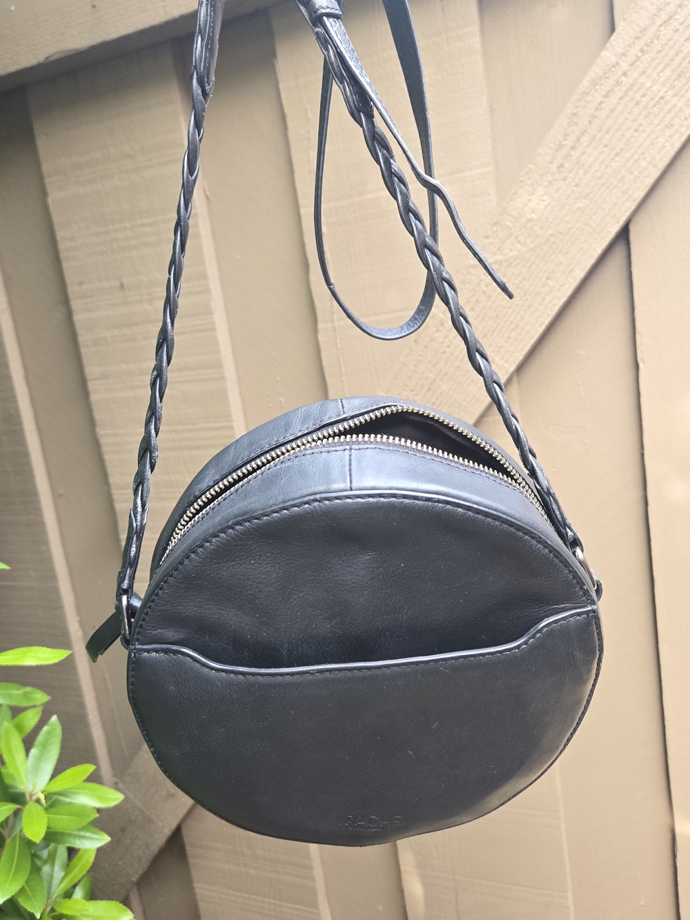 Rachel Roy Black Circle Round Vegan Leather Crossbody - Picture 7 of 15